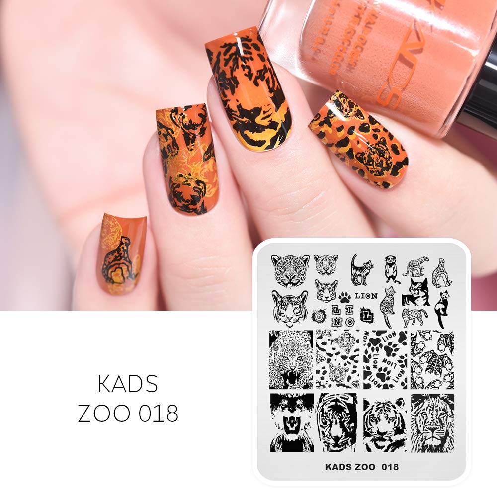 Amazon | KADS ネイルアートスタンピングプレート 猫/トラ/ライオン